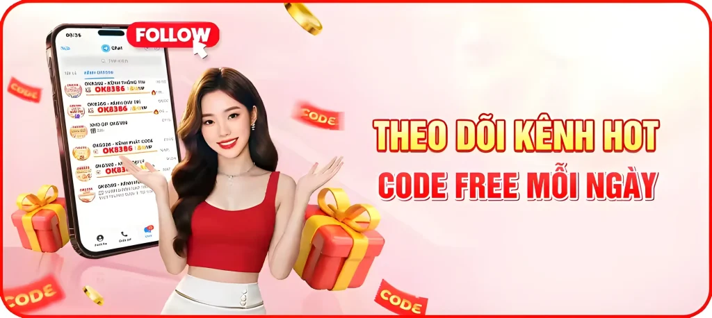 8ok8386 tặng code vip khi đăng ký kênh mỗi ngày.